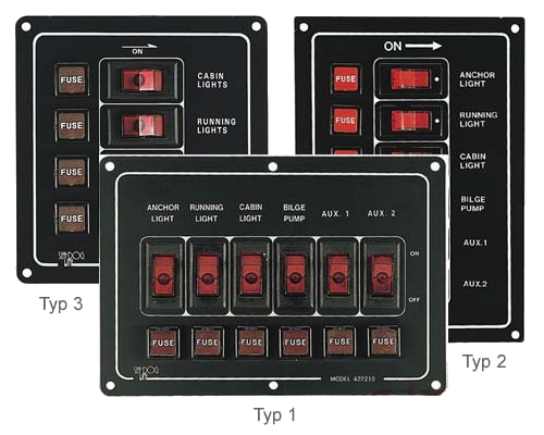 Panel přepínačů / 6 jističů / vertikální