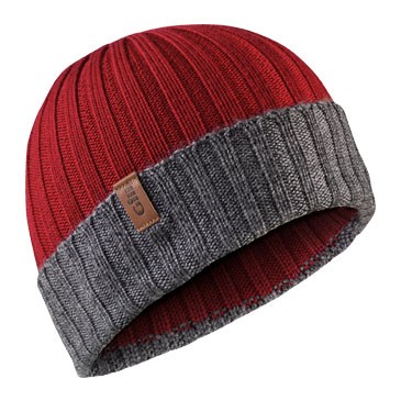 Gill - Wide Rib Knit Beanie - Červená