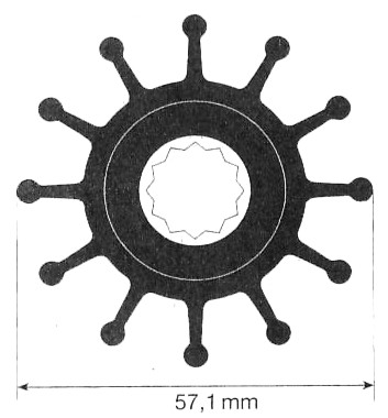 Náhradní impeller čerpadel Jabsco a Johnson neoprenový